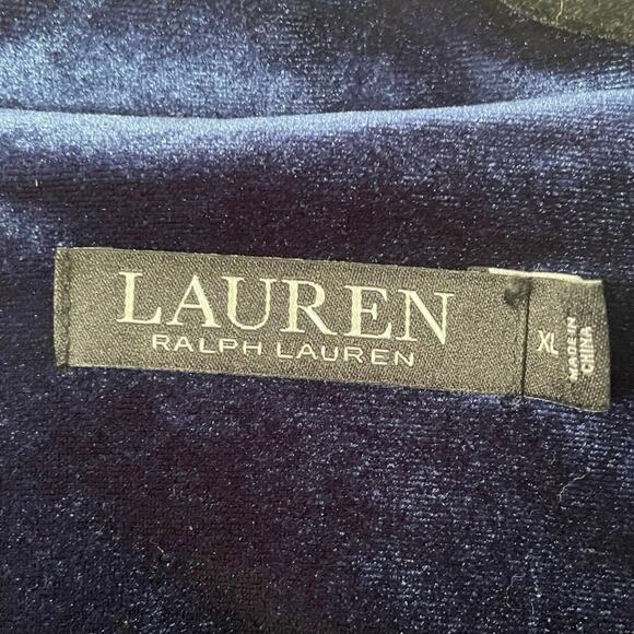 Ralph Lauren 2 Piece Velvet Button Up Pajama Set Crest Old Money Cozy Preppy XL - Picture 2 of 11